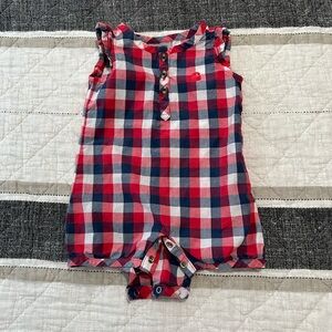 Carhartt Red and Blue Plaid Baby Romper